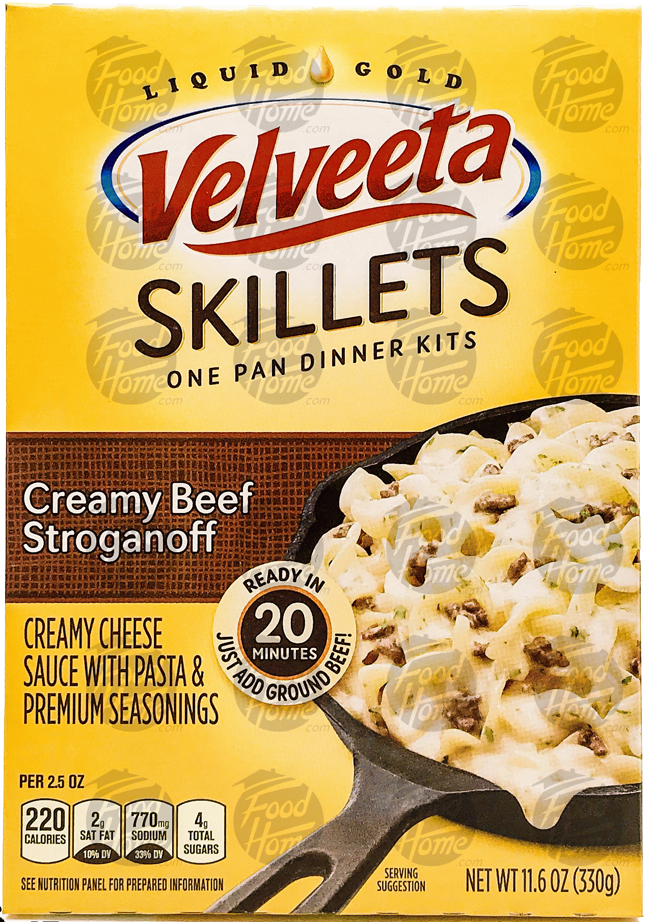 Kraft Velveeta cheesy skillets dinner kit, creamy beef stroganoff, pasta with cheese sauce & seasonings Full-Size Picture